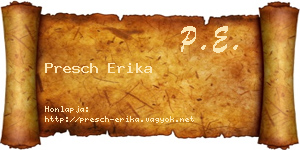 Presch Erika névjegykártya